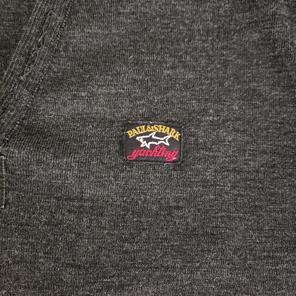 PAUL & SHARK dark gray knit v-neck sweater pullover large - Picture 9 of 14